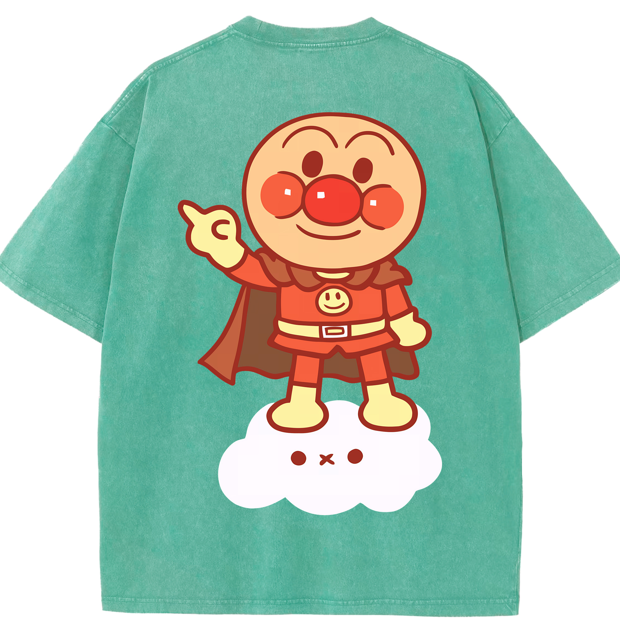 （画像用） アンパンマン Anpanman 綿100% ヴィンテージ風 半袖Tシャツ（背面プリント）